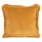 Hello Honey® 20" Mustard Yellow Velvet Ruffled Square Accent Pillow